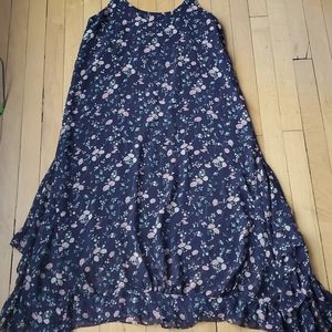 Floral Chiffon Maxi Length Tank Dress Sz S
